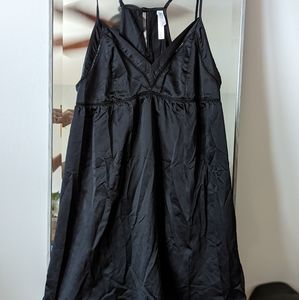 Black satin silky night gown
